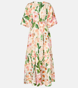 Agua by Agua Bendita Gesto floral linen maxi dress
