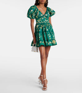 Agua by Agua Bendita Manzanilla Esmeralda cotton minidress