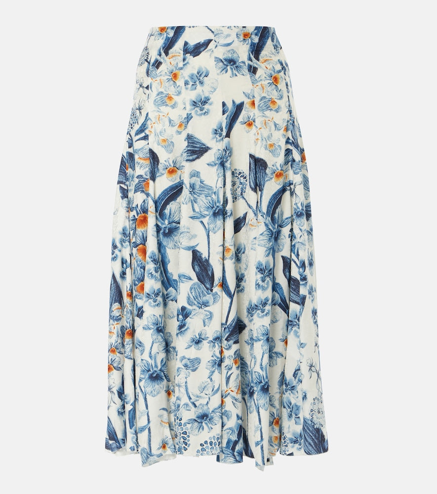 Agua by Agua Bendita Mimosa floral midi skirt - Agua by Agua Bendita Mimosa 花卉中长半身裙
