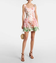 Agua by Agua Bendita Pluma Jardinera linen minidress
