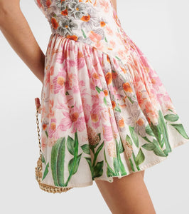 Agua by Agua Bendita Pluma Jardinera linen minidress