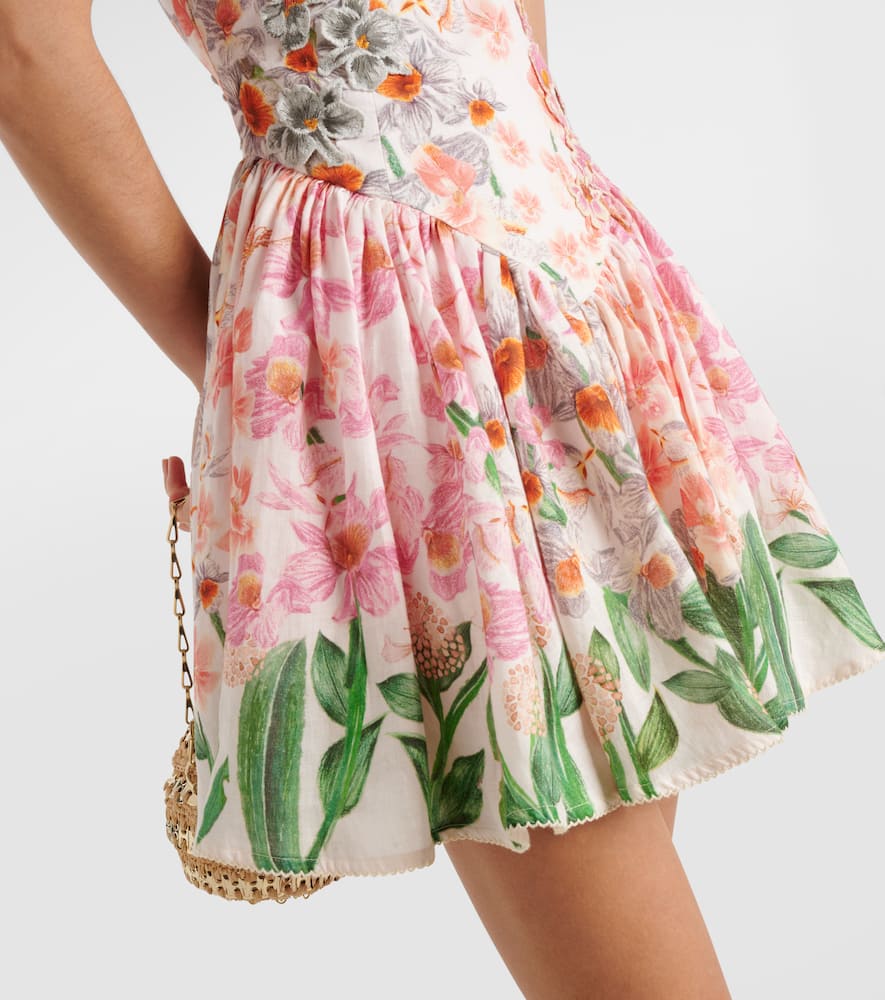 Agua by Agua Bendita Pluma Jardinera linen minidress