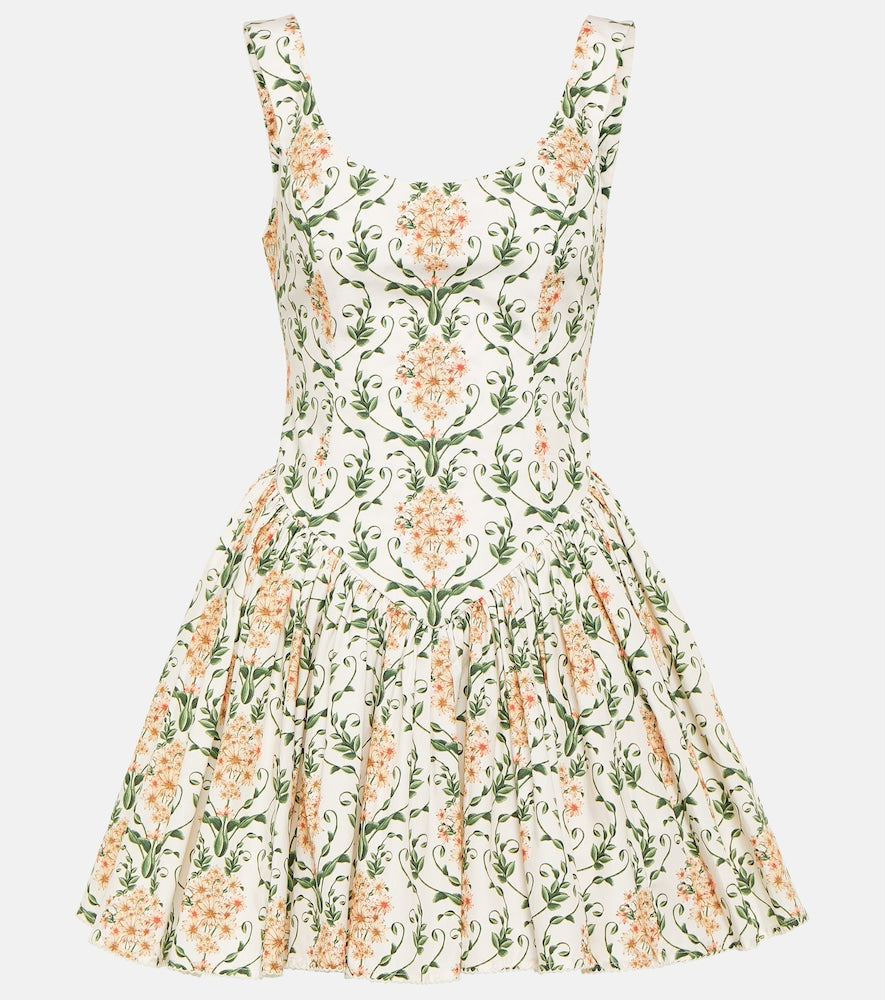 Agua by Agua Bendita Pluma floral corset cotton dress. Agua by Agua Bendita Pluma 花卉紧身胸衣棉质连衣裙