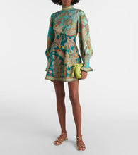Al√É¬©mais Franca printed linen minidress