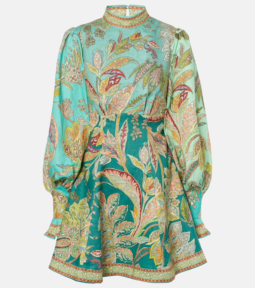 Al√É¬©mais Franca printed linen minidress