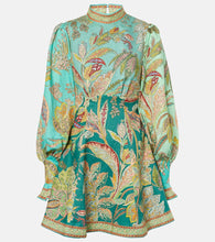 Al√É¬©mais Franca printed linen minidress