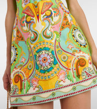 Al√É¬©mais Pinball printed linen and silk minidress