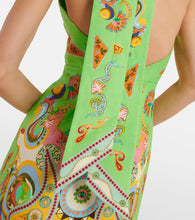 Al√É¬©mais Pinball printed linen and silk minidress
