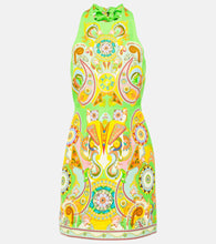 Al√É¬©mais Pinball printed linen and silk minidress
