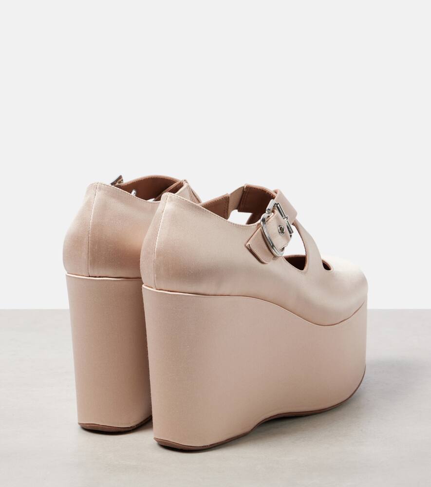 Alaia 110 satin platform wedges