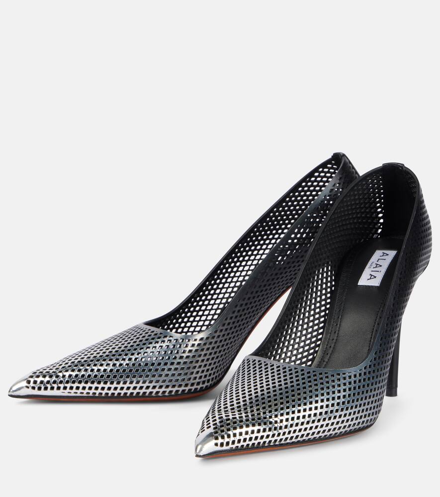 Alaia 90 ombr√É¬© leather mesh pumps