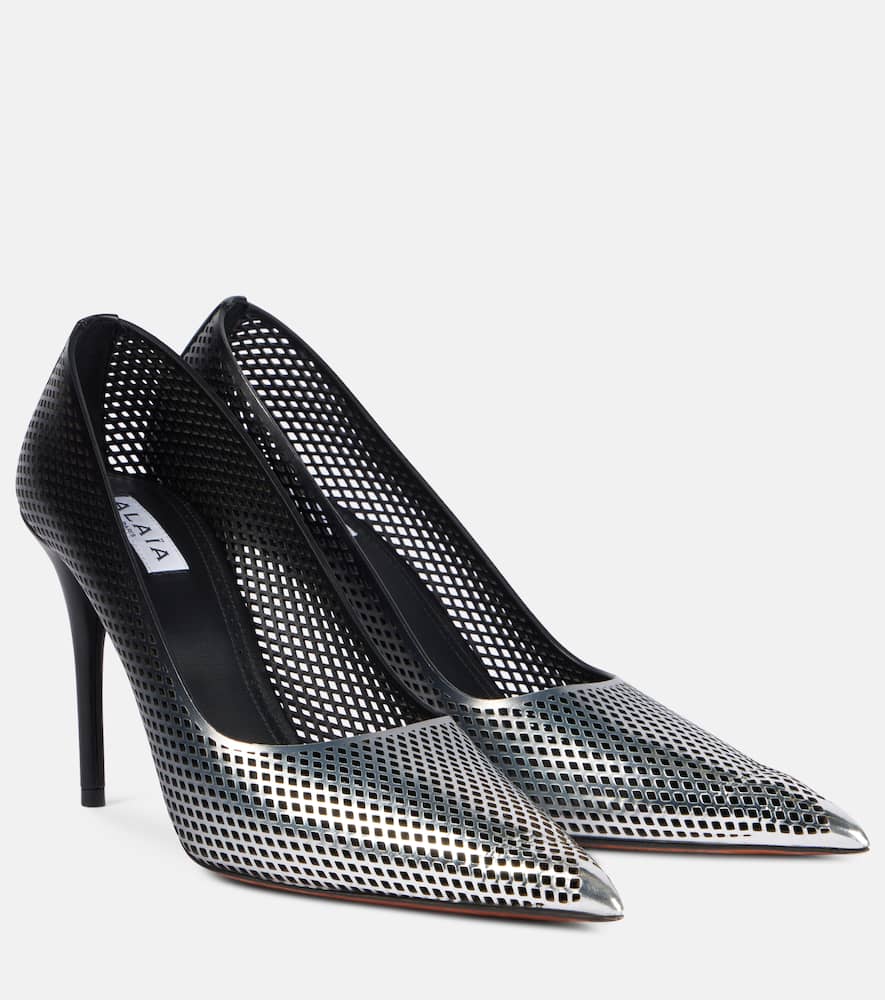Alaia 90 ombr√É¬© leather mesh pumps