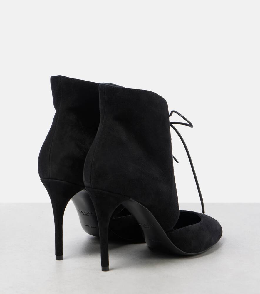 Alaia 90 suede lace-up pumps