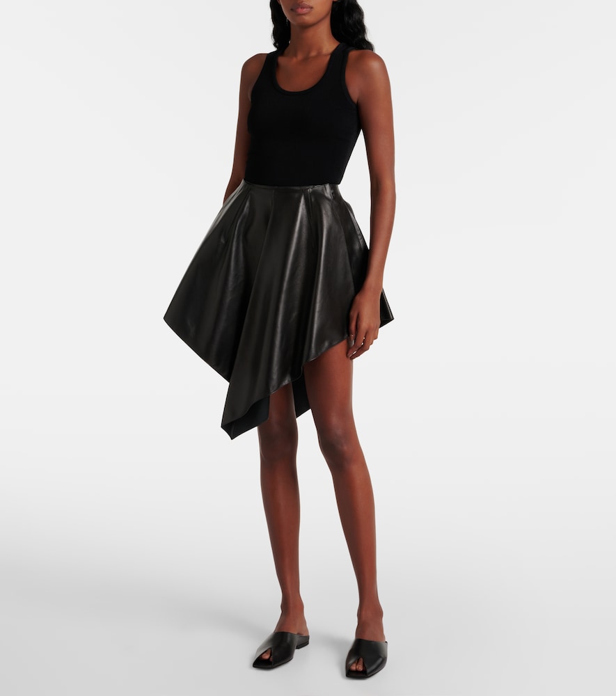 Alaia Asymmetric leather miniskirt