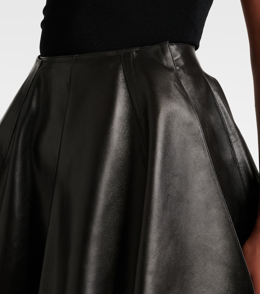 Alaia Asymmetric leather miniskirt