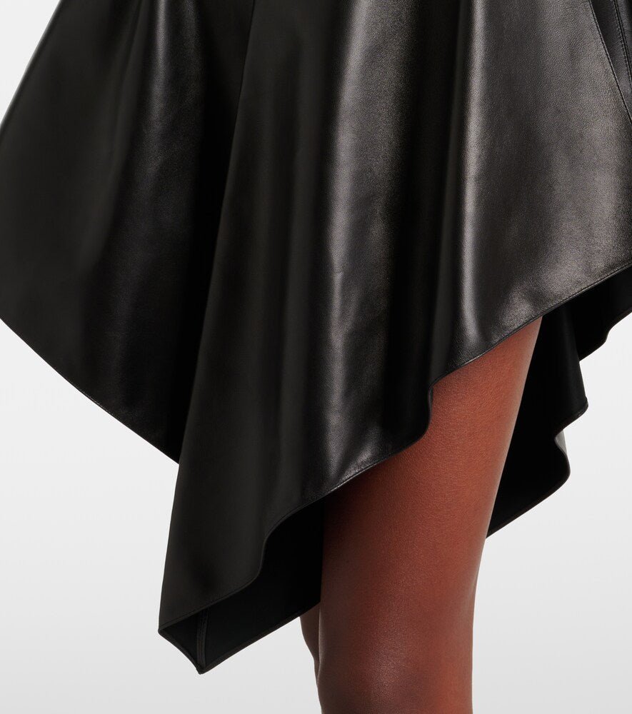 Alaia Asymmetric leather miniskirt