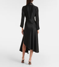 Alaia Asymmetric satin midi dress