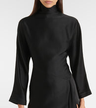Alaia Asymmetric satin midi dress