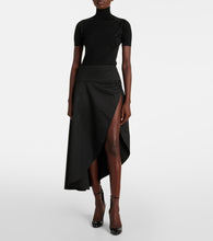 Alaia Asymmetric wool midi skirt