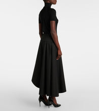 Alaia Asymmetric wool midi skirt