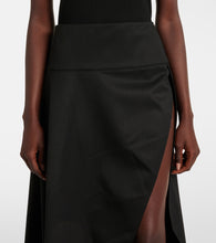 Alaia Asymmetric wool midi skirt