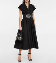 Alaia Belted cotton poplin midi dress