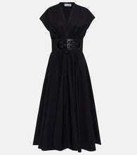 Alaia Belted cotton poplin midi dress