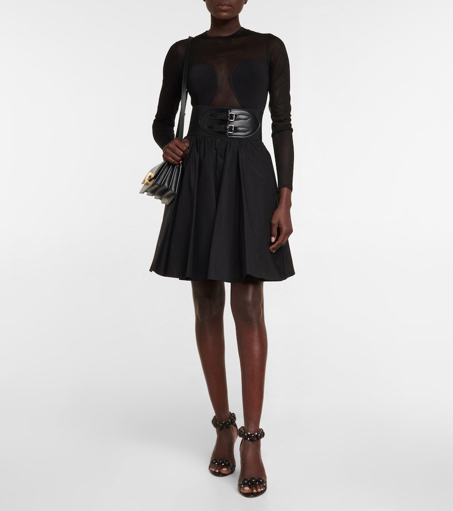 Alaia Belted cotton skirt