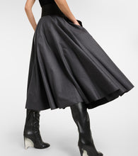 Alaia Belted high-rise virgin wool midi skirt