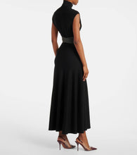 Alaia Belted wool-blend maxi dress