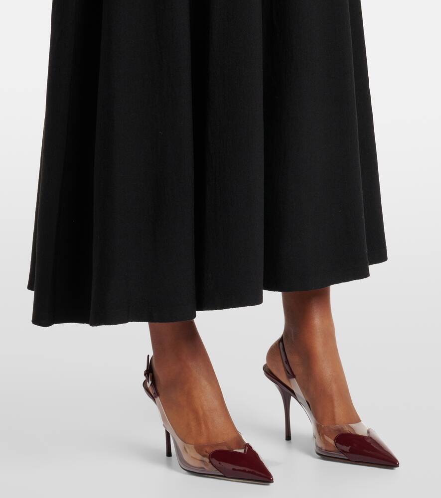 Alaia Belted wool-blend maxi dress