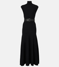 Alaia Belted wool-blend maxi dress
