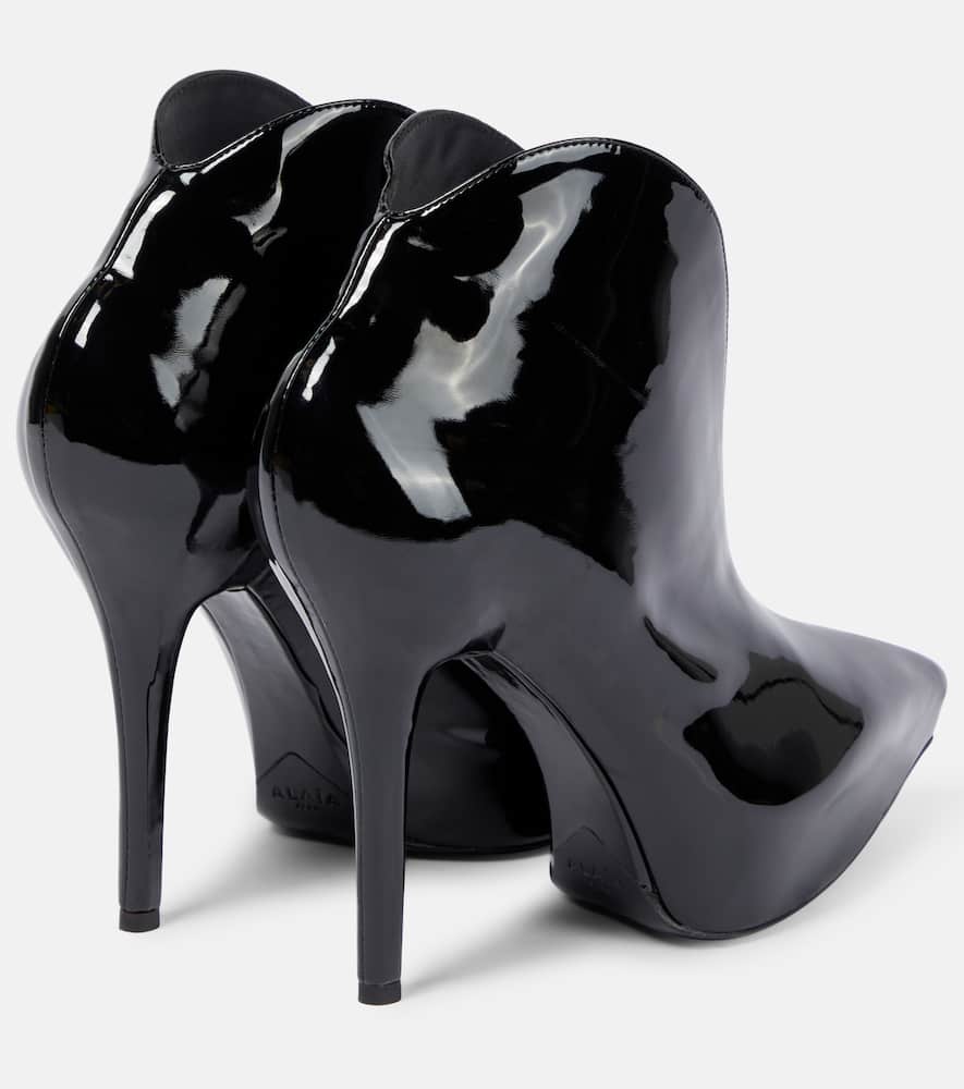 Alaia Booties Slick patent leather ankle boots