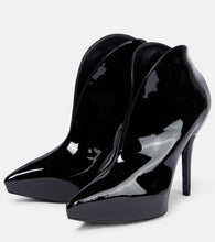 Alaia Booties Slick patent leather ankle boots
