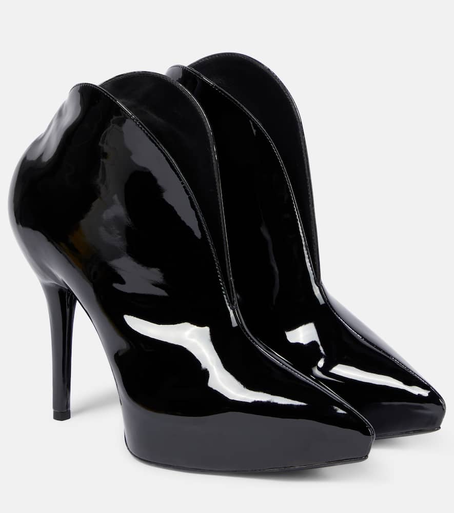 Alaia Booties Slick patent leather ankle boots