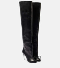 Alaia Bow-detail leather over-the-knee boots