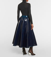 Alaia Coated wool-blend midi skirt