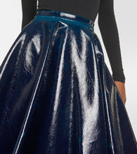 Alaia Coated wool-blend midi skirt