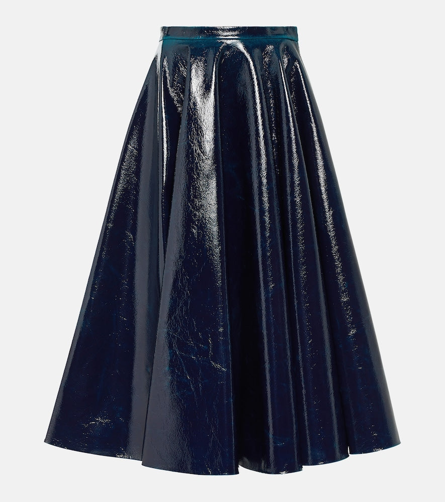 Alaia Coated wool-blend midi skirt - Alaia 涂层羊毛混纺中长裙