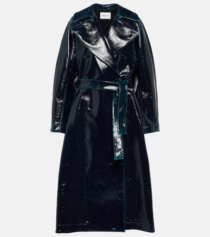 Alaia Coated wool-blend trench coat - Alaia 涂层羊毛混纺风衣