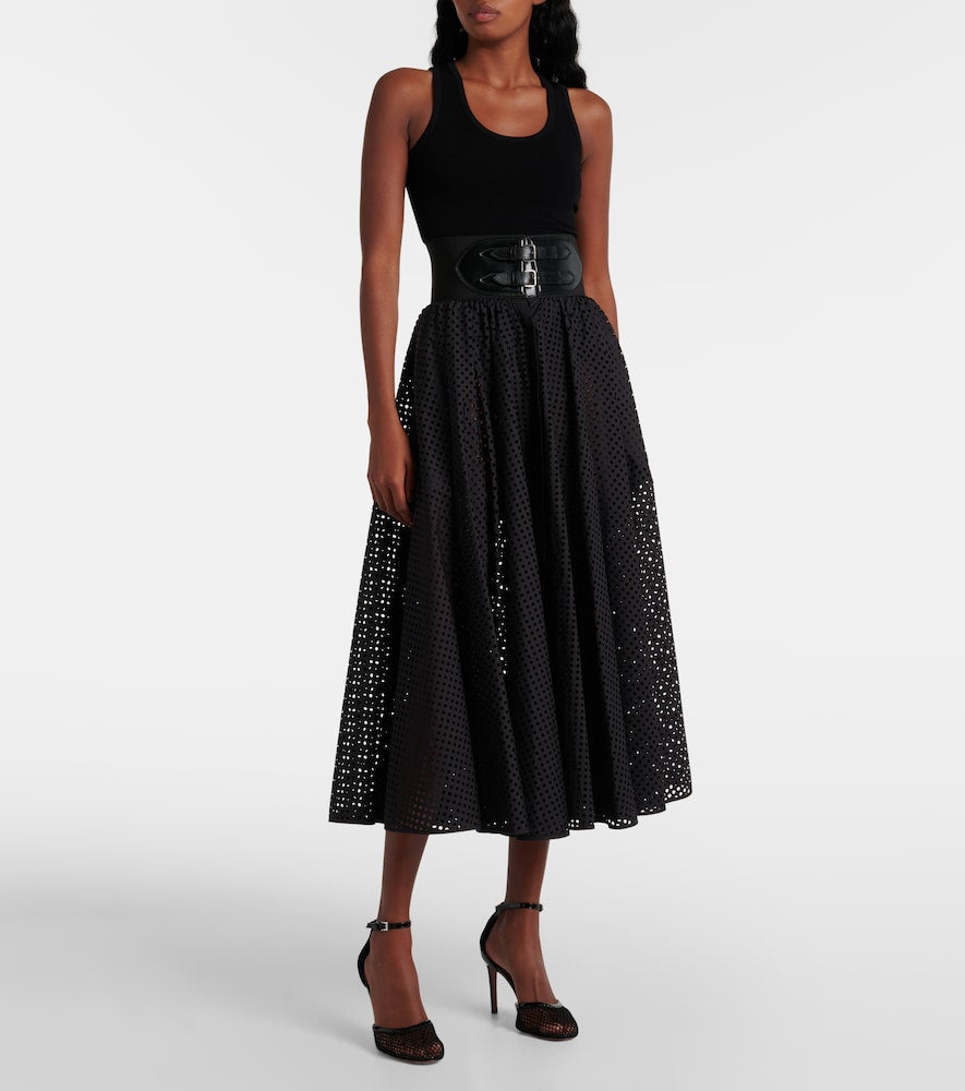 Alaia Cotton-blend midi skirt