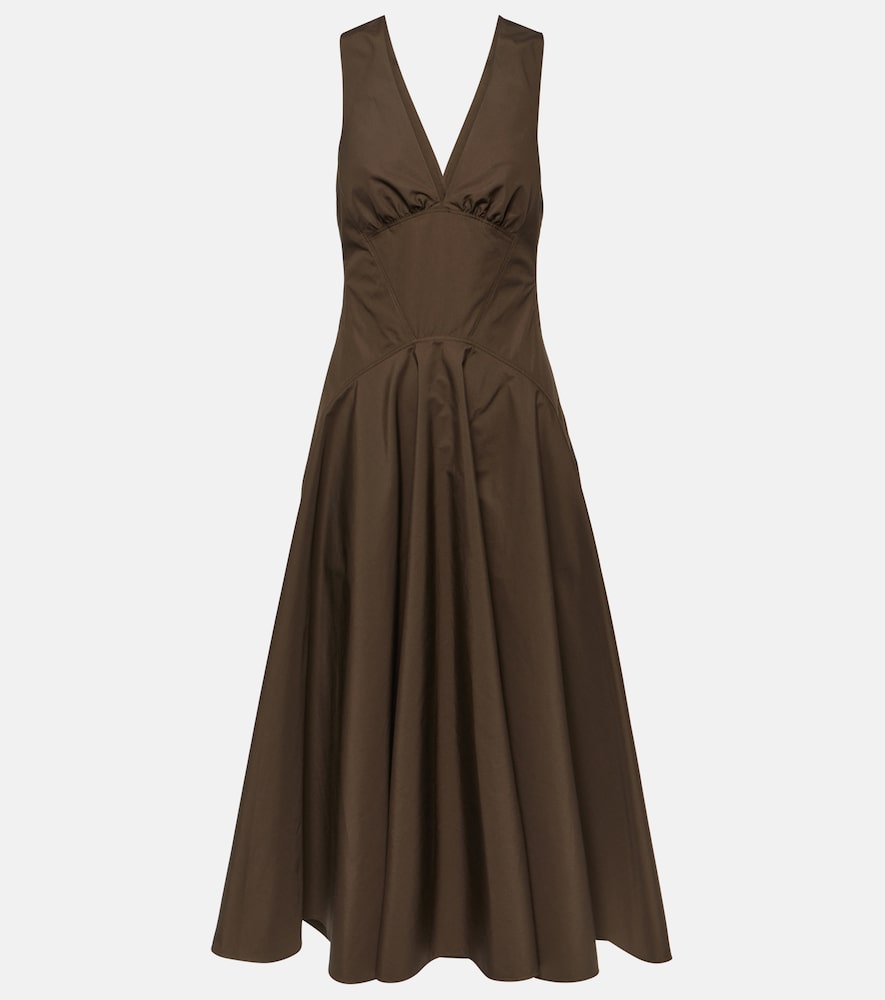 Alaia Cotton poplin midi dress. Alaia 棉质府绸中长连衣裙