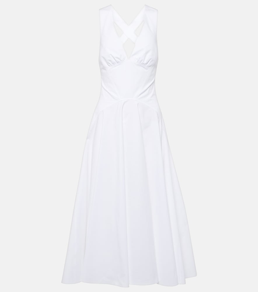 Alaia Cotton poplin midi dress. Alaia 棉质府绸中长连衣裙