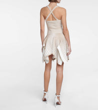 Alaia Crêpe and chenille ballerina minidress