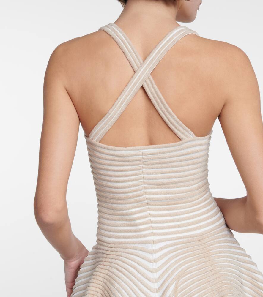 Alaia Crêpe and chenille ballerina minidress
