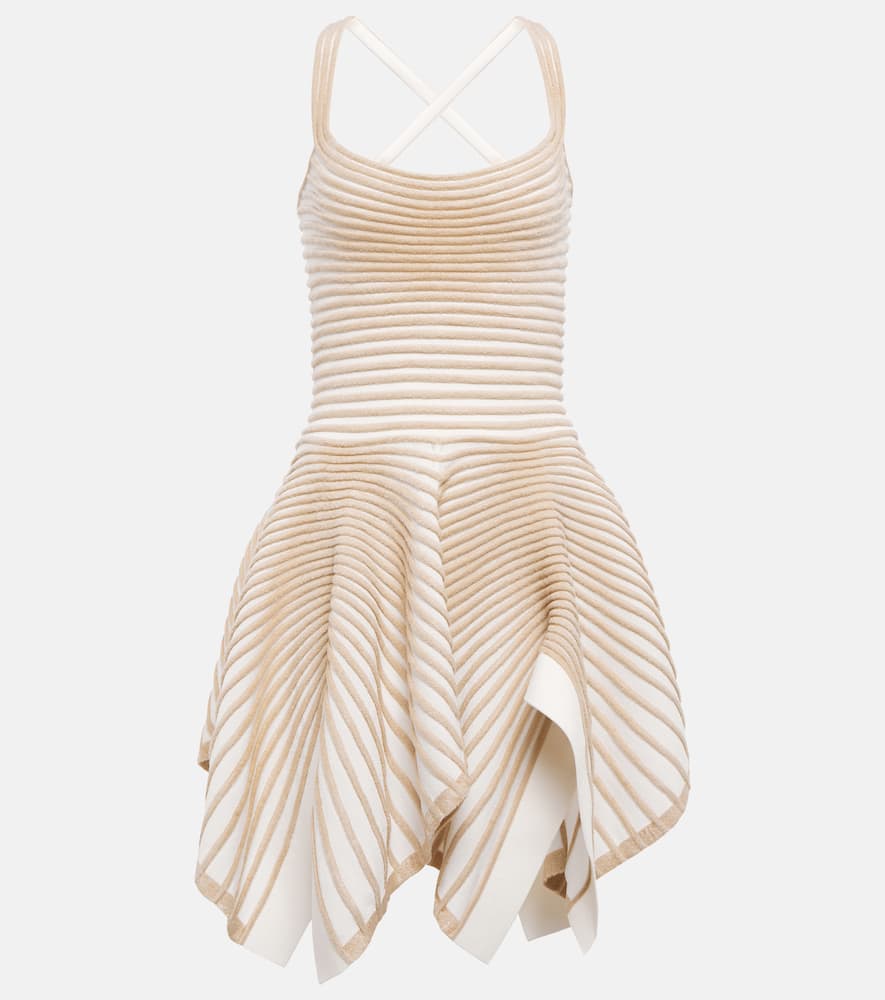 Alaia Crêpe and chenille ballerina minidress