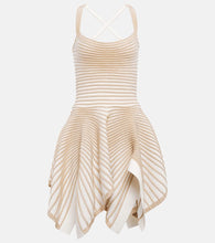 Alaia Crêpe and chenille ballerina minidress