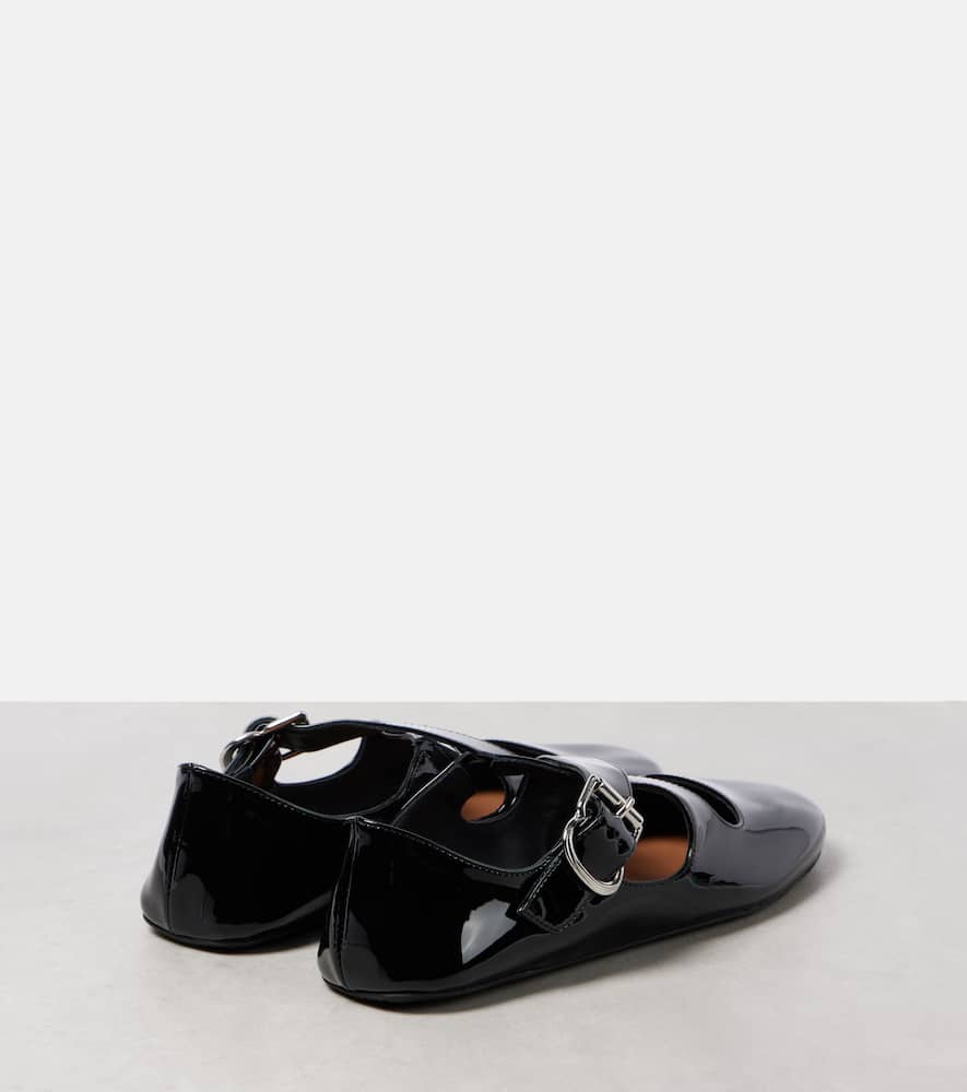 Alaia Criss Cross patent leather ballet flats