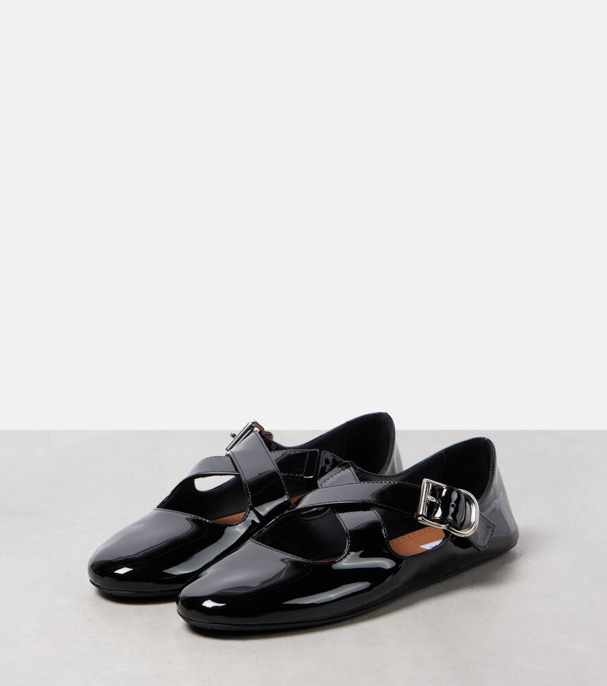 Alaia Criss Cross patent leather ballet flats
