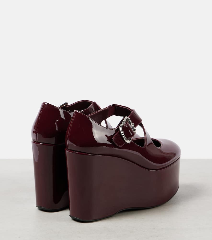 Alaia Criss Cross patent leather wedges